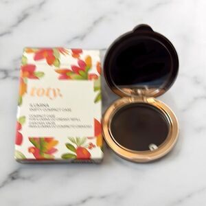 New Toty Ilumina Empty Refillable Compact Case Glass Mirror Rose Gold Pink